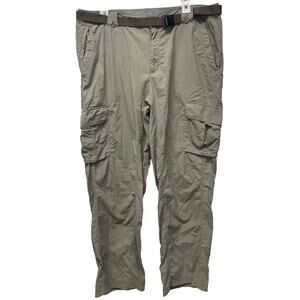 Columbia Men's Ripstop cargo Pants Hiking camping pants with belt khaki large